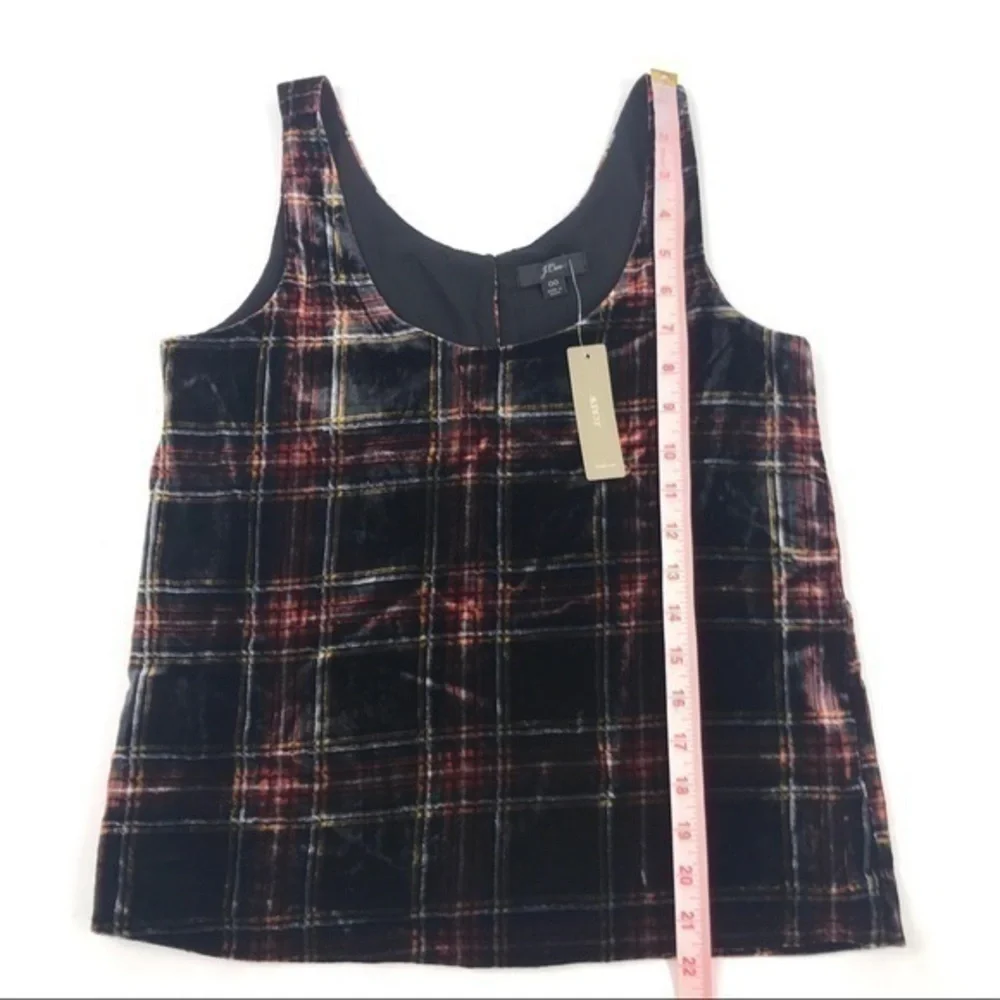 New J Crew Velvet Tank Top Stewart Tartan Plaid